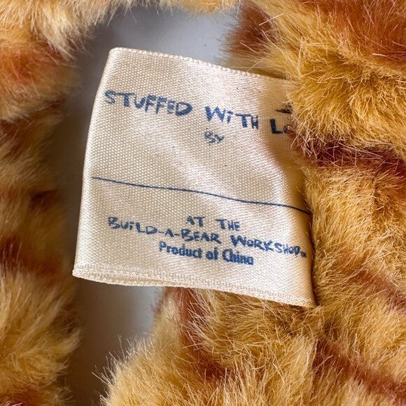 Build-A-Bear Workshop Orange Tabby Cat Plush With Black Faux Leather Jacket 16" - Picture 4 of 9